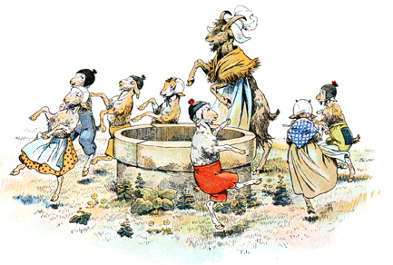 la ch�vre et ses sept petits dans�rent autour du puits