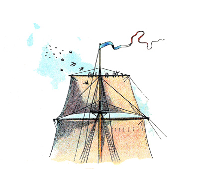 des hirondelles se pos�rent sur le m�t